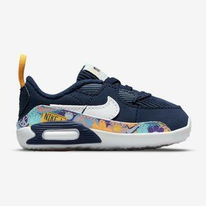 NEW Nike Air Max 90 SE Crib (CB) Booties Shoes Sneakers Navy White Size 4C
